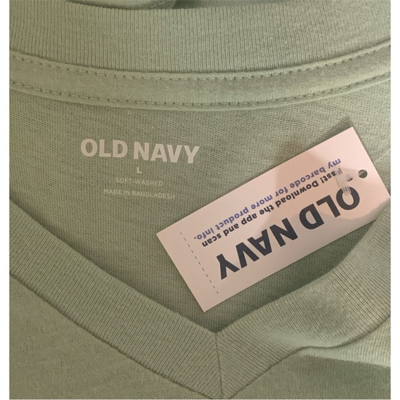 Old Navy Men Short Sleeve Core Vee T Shirt Pale Glass Soft Wash Size Large New - Picture 4 of 6